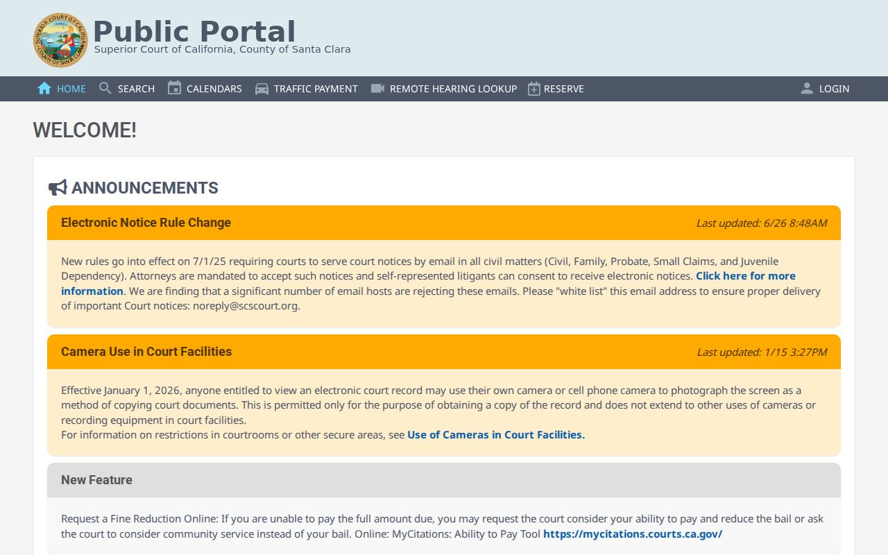 Sunnyvale residents directory Santa Clara court case search