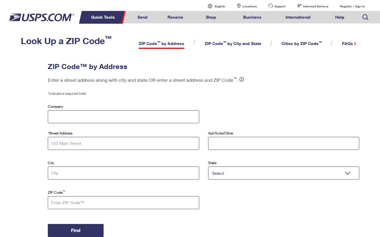 Sunnyvale ZIP code directory USPS address lookup